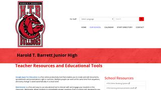 Teacher Resources and Educational Tools | Harold T. Barrett Junior ...