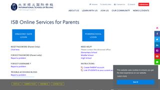ISB Online Services for parents - International School of Beijing
