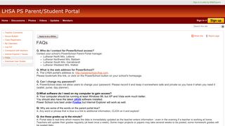 FAQs - LHSA PS Parent/Student Portal