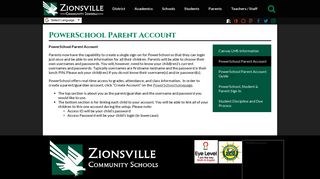 PowerSchool Parent Portal - Zionsville Community Schools