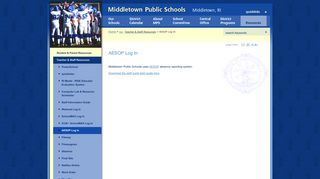 Middletown Public Schools (RI): AESOP Log In - Mpsri.net