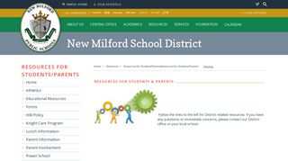 Resources for Students/Parents / Home - New Milford School District
