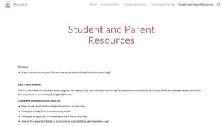 Mrs. Picot - Student and Parent Resources - Google Sites