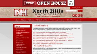 Student Handbooks & Tardy Guidelines - North Hills School District