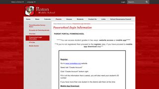 Powerschool Login Information - Roton Middle School