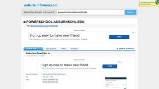 powerschool.auburnschl.edu at WI. Student and Parent Sign In