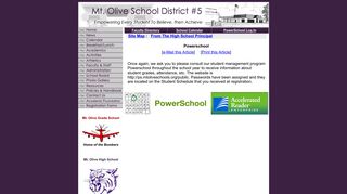 From The High School Principal : Powerschool - Mount Olive School ...