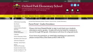 Parent Portal - Grades/Attendance - Orchard Park Elementary School