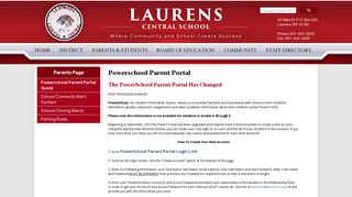 Powerschool Parent Portal Guide - Laurens Central School