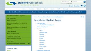 Parent and Student Login | Stamford Public Schools