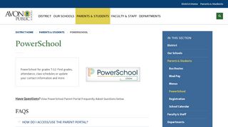 PowerSchool - Avon Public Schools