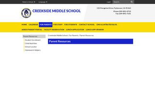 Parent Resources - Creekside Middle School - Patterson Unified ...