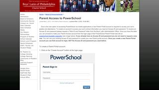 Parent Access to PowerSchool - Boys' Latin of Philadelphia Charter ...