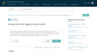having problem with logging in to parent portal - PowerSchool ...