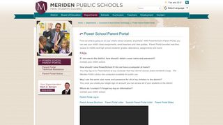 Power School Parent Portal - Meriden Public Schools