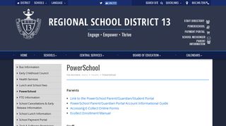 RSD13 PowerSchool Portal Information - Regional School District 13