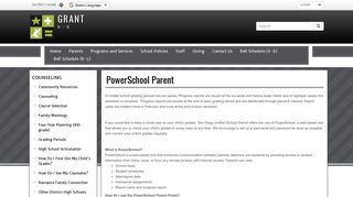 PowerSchool Parent | Grant - San Diego Unified School District