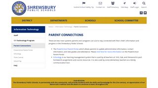 Shrewsbury Public Schools Parent Connections | Information ...