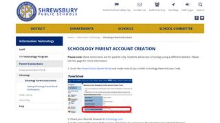 Shrewsbury Public Schools Schoology Parent Account Creation ...