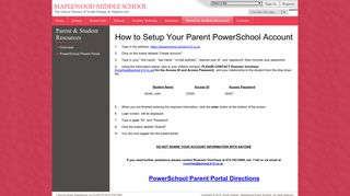 Parent & Student Resources / PowerSchool Parent Portal
