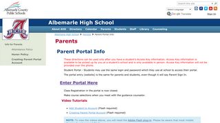 Parent Portal Info - Albemarle County Public Schools