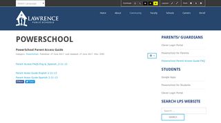 Powerschool Parent Access Guide FAQ - Lawrence Public Schools