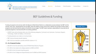 BEF Guidelines & Funding – Benicia Education Foundation