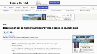 Benicia school computer system provides access to student data ...