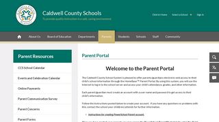 Parent Resources / Parent Portal - Caldwell County Schools