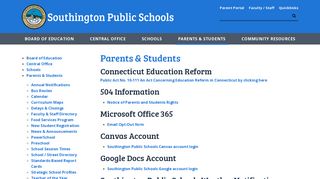 Parents & Students - Southington Public Schools