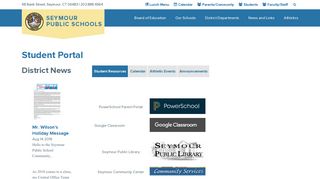 Student Portal - Seymour Public School District