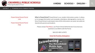 PowerSchool Parent Portal - Cromwell Public Schools
