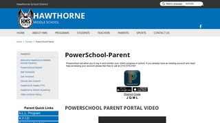 PowerSchool-Parent - Hawthorne Middle School - School Loop