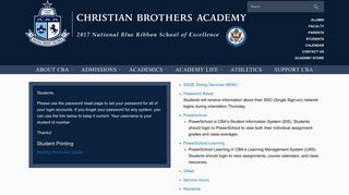 Students Login - Christian Brothers Academy | Christian Brothers ...