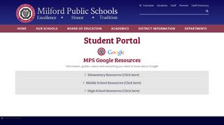 Student Portal - Milford Public Schools