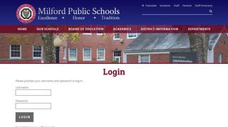 Login - Milford Public Schools
