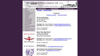 Administration : Contact Us - Mt. Olive School District #5
