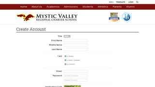 Create Account - Mystic Valley Regional Charter School
