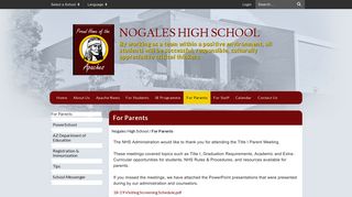 For Parents - Nogales High School