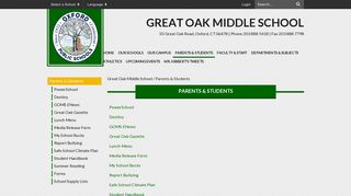 Parents & Students - Great Oak Middle School - Oxford Public Schools