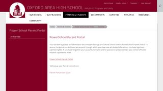 Power School Parent Portal / Overview - Oxford Area School District