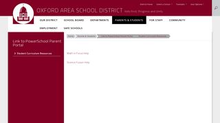 Link to PowerSchool Parent Portal / Student Curriculum Resources