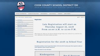 Registration - Cook County School District 130
