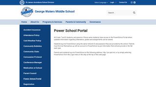 Power School Portal - George Waters Middle School - sjasd.ca