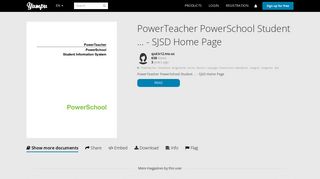 PowerTeacher PowerSchool Student ... - SJSD Home Page - Yumpu