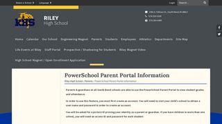 PowerSchool Parent Portal Information - Riley High School - South ...
