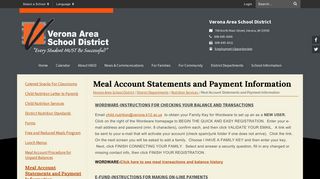 Meal Account Statements and Payment Information - Verona Area ...
