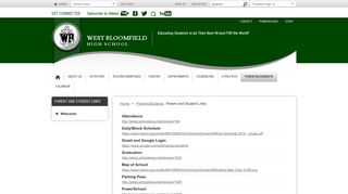 Parent and Student Links / Welcome - West Bloomfield School District