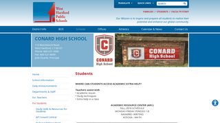 West Hartford Public Schools: For Students