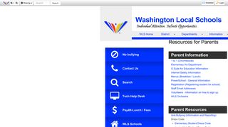 Resources for Parents - Washington Local Schools